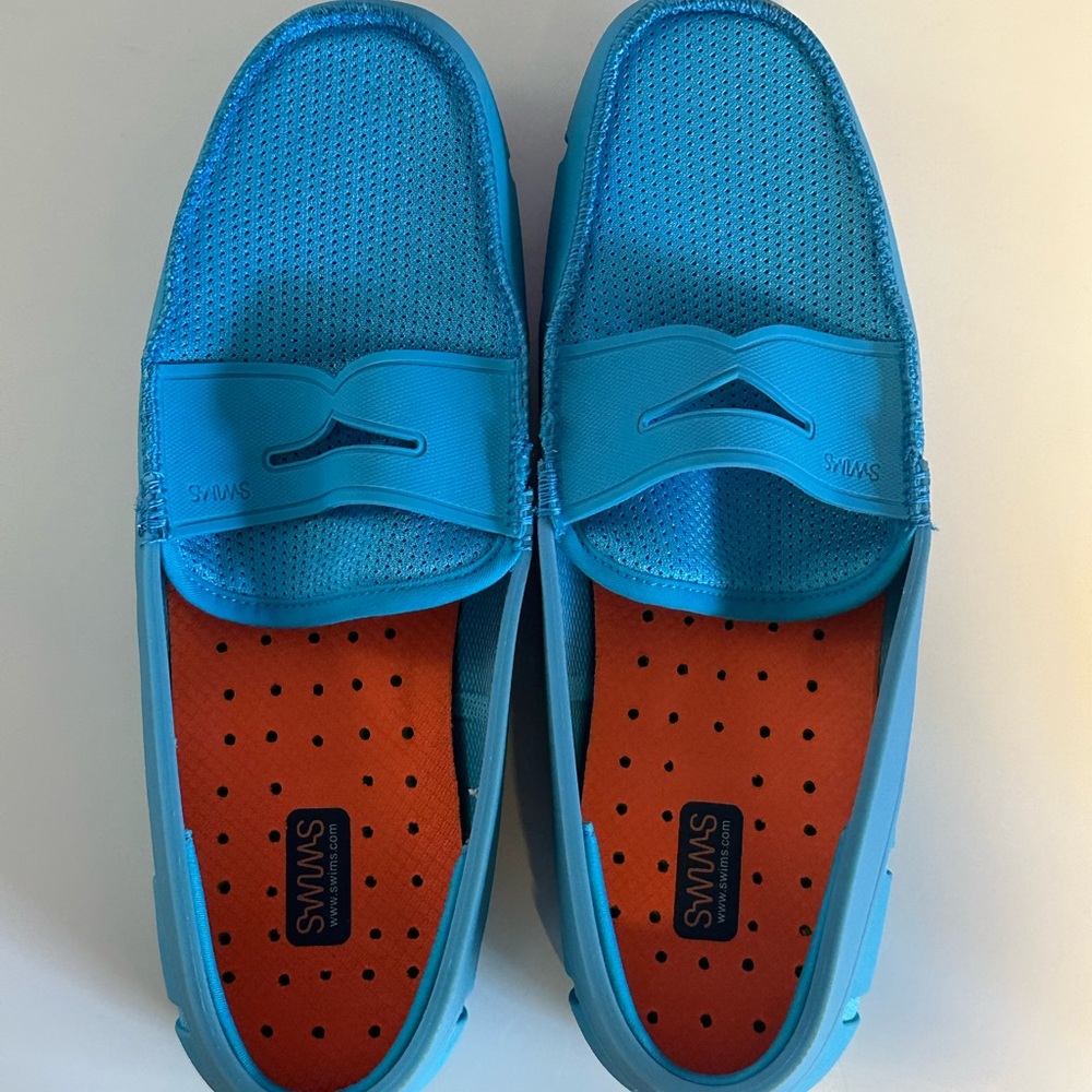Swims Blue and Orange Slip-On Loafers